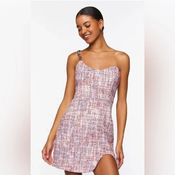 FOREVER 21 Tweed One Shoulder Mini Dress SZ Small
New With Tags - Picture 1 of 11